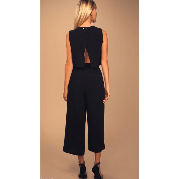 Black Backless Midi Jumpsuit - Picture 3 of 10